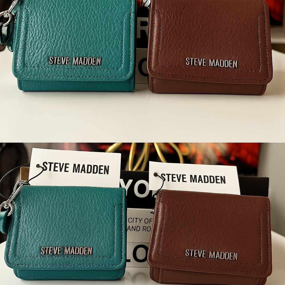 Steve Madden Teal and Brown Wallet Duo